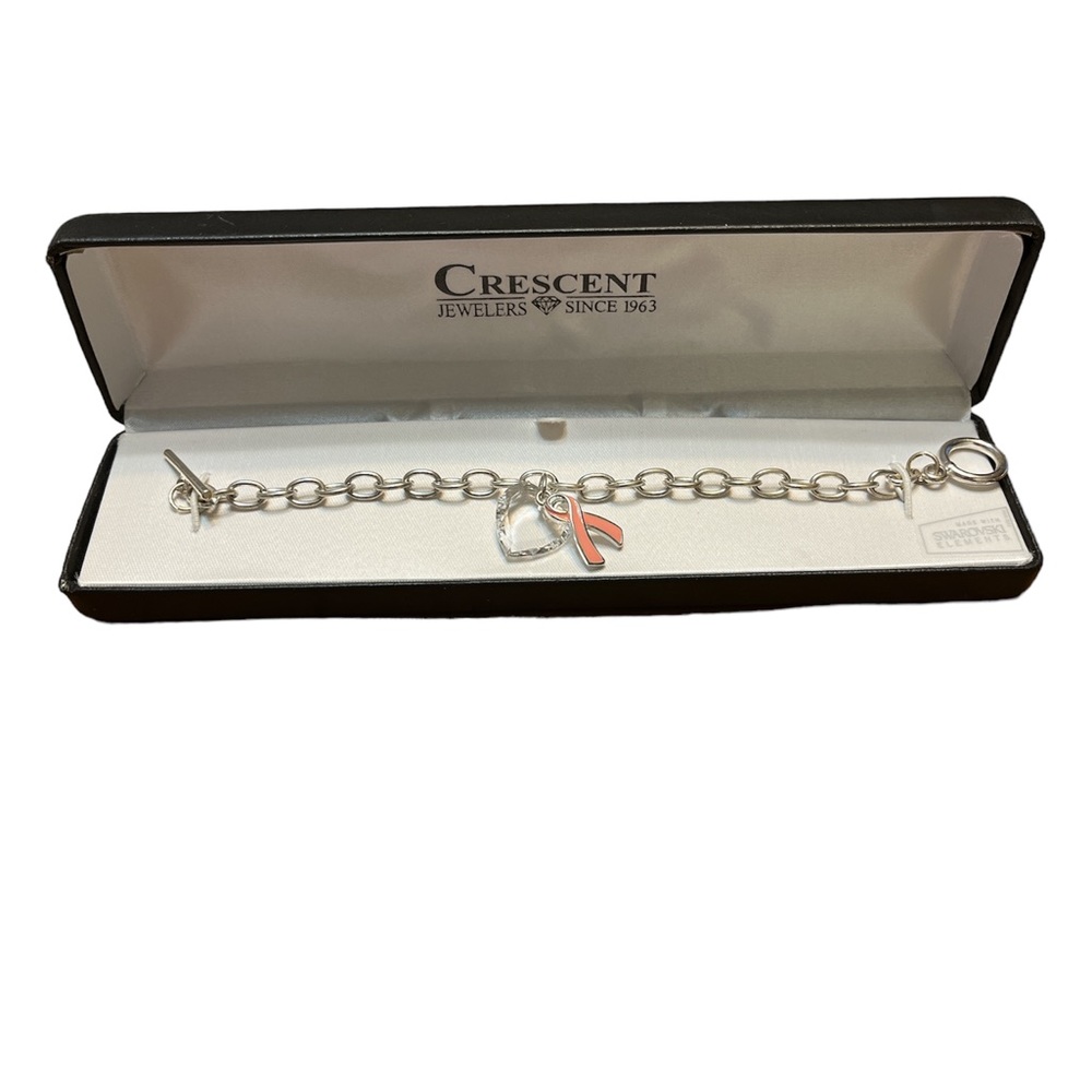 Breast Cancer Awareness Bracelet with Swarovski Elements
